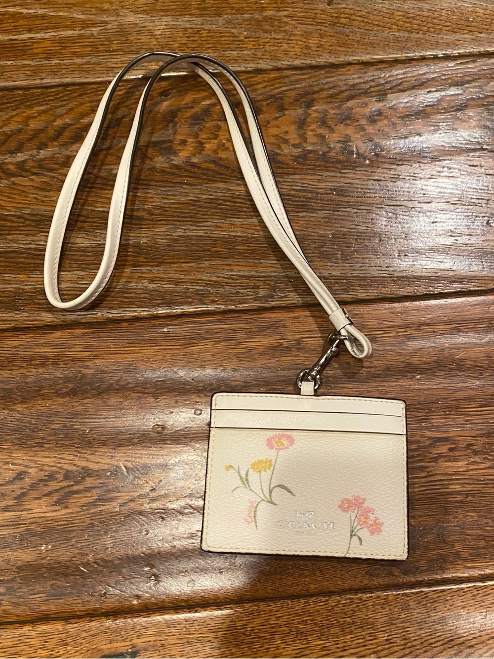 Coach floral lanyard with ID card holder